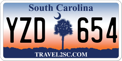 SC license plate YZD654