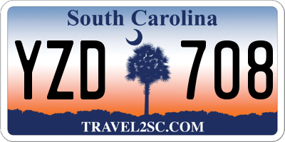 SC license plate YZD708