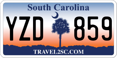 SC license plate YZD859