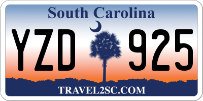SC license plate YZD925