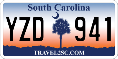 SC license plate YZD941