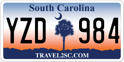 SC license plate YZD984