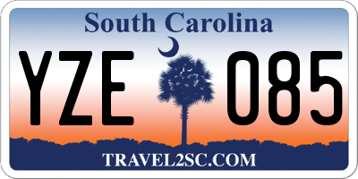 SC license plate YZE085