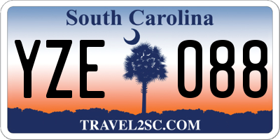 SC license plate YZE088