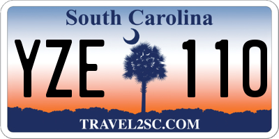 SC license plate YZE110