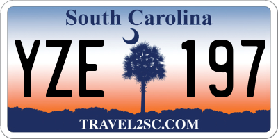 SC license plate YZE197
