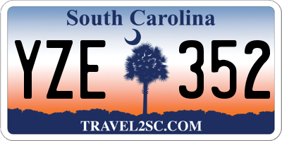SC license plate YZE352