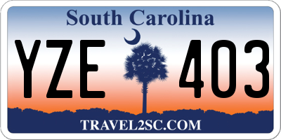 SC license plate YZE403