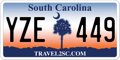 SC license plate YZE449