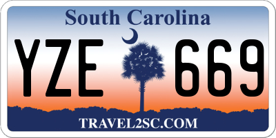 SC license plate YZE669