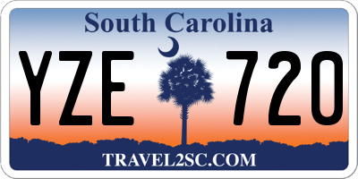 SC license plate YZE720