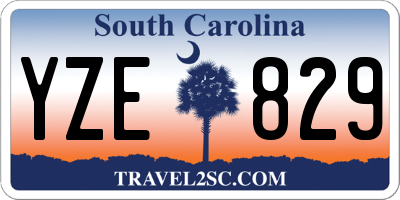 SC license plate YZE829