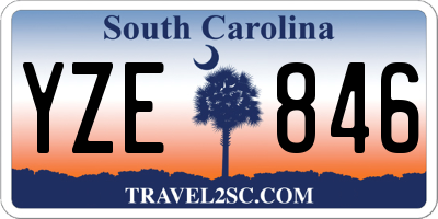 SC license plate YZE846