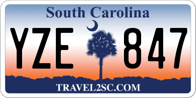 SC license plate YZE847