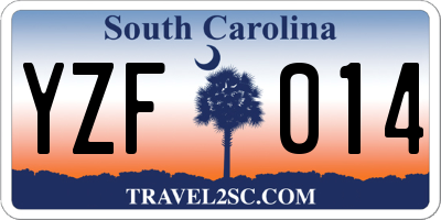 SC license plate YZF014