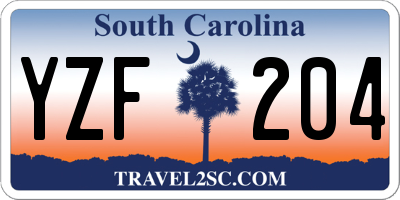 SC license plate YZF204