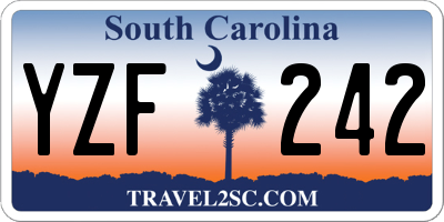 SC license plate YZF242