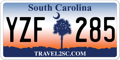 SC license plate YZF285