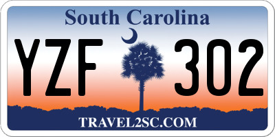 SC license plate YZF302