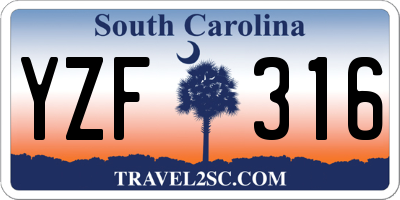 SC license plate YZF316