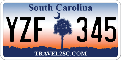SC license plate YZF345