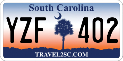 SC license plate YZF402