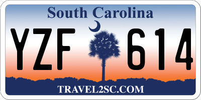 SC license plate YZF614