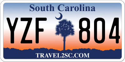 SC license plate YZF804