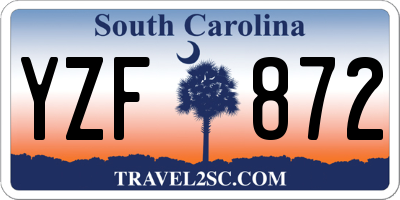 SC license plate YZF872