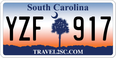 SC license plate YZF917
