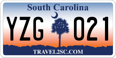 SC license plate YZG021