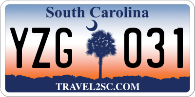 SC license plate YZG031