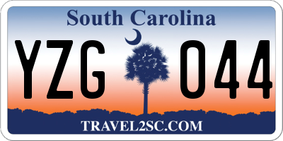 SC license plate YZG044