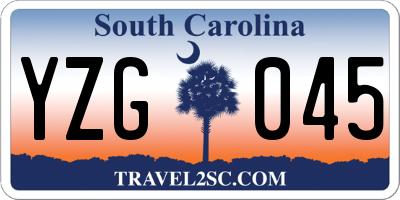 SC license plate YZG045