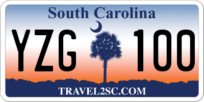 SC license plate YZG100
