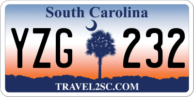 SC license plate YZG232