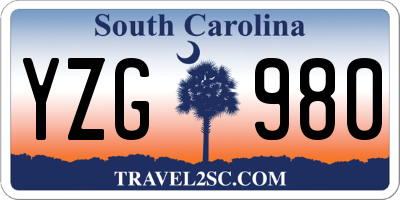 SC license plate YZG980