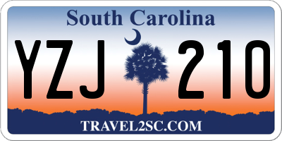 SC license plate YZJ210