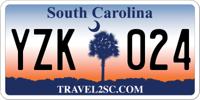 SC license plate YZK024