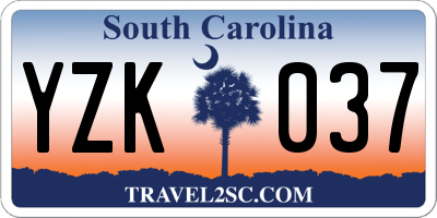 SC license plate YZK037