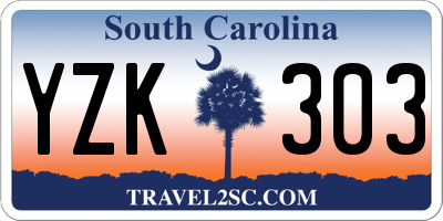 SC license plate YZK303