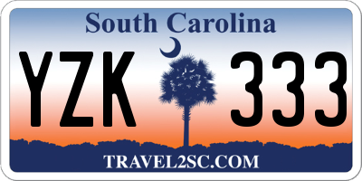 SC license plate YZK333