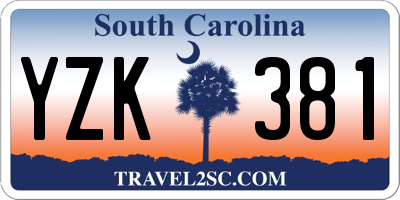 SC license plate YZK381