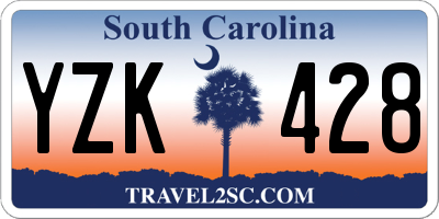 SC license plate YZK428