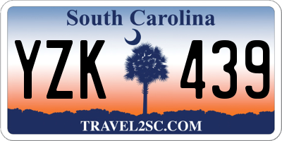 SC license plate YZK439