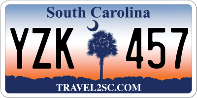 SC license plate YZK457