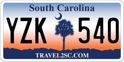 SC license plate YZK540