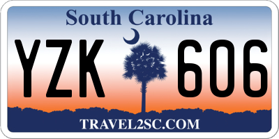 SC license plate YZK606