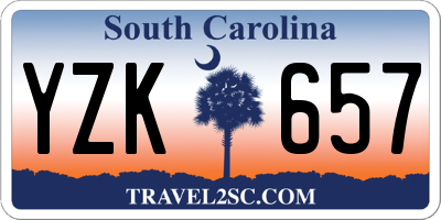 SC license plate YZK657