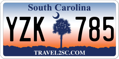 SC license plate YZK785